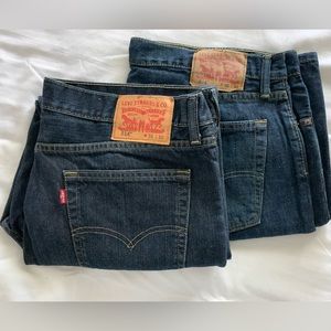 Two Levis Straight Jeans Men’s 36x30